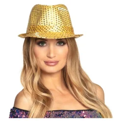 Hoed Popster Pailetten Goud