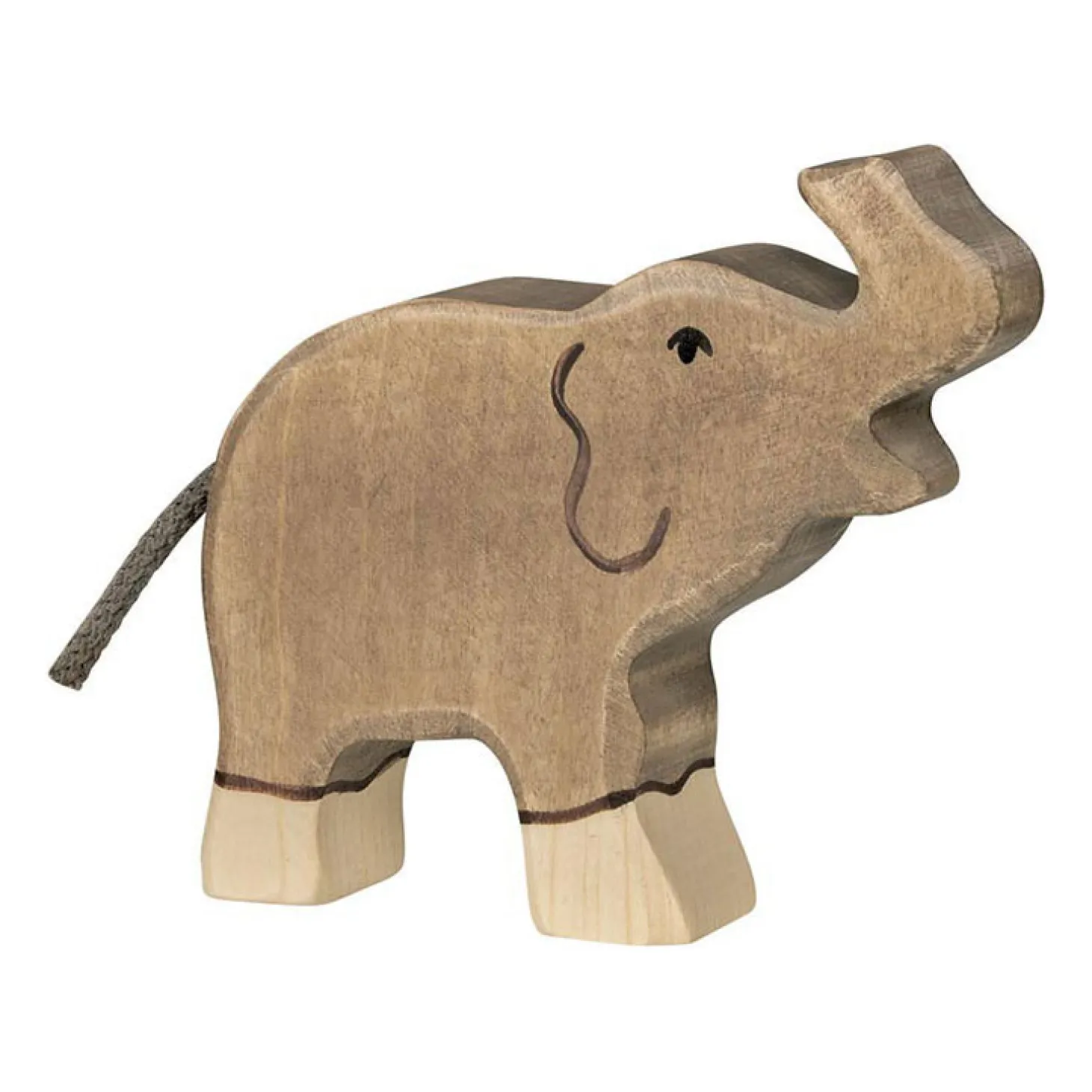 Holztiger Houten Olifant Klein Slurf Omhoog