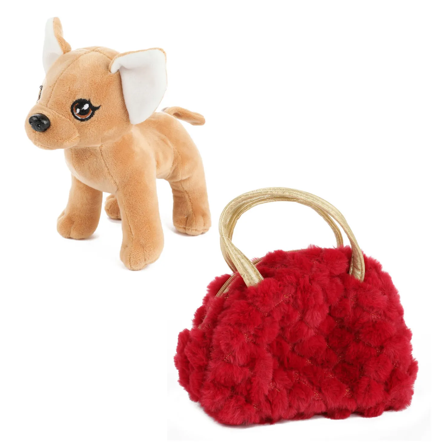 Hond Pluche Chihuahua Handtas Rood