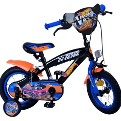 Hot Wheels Fiets - 12" - Zwart Oranje Blauw - Twee handremme