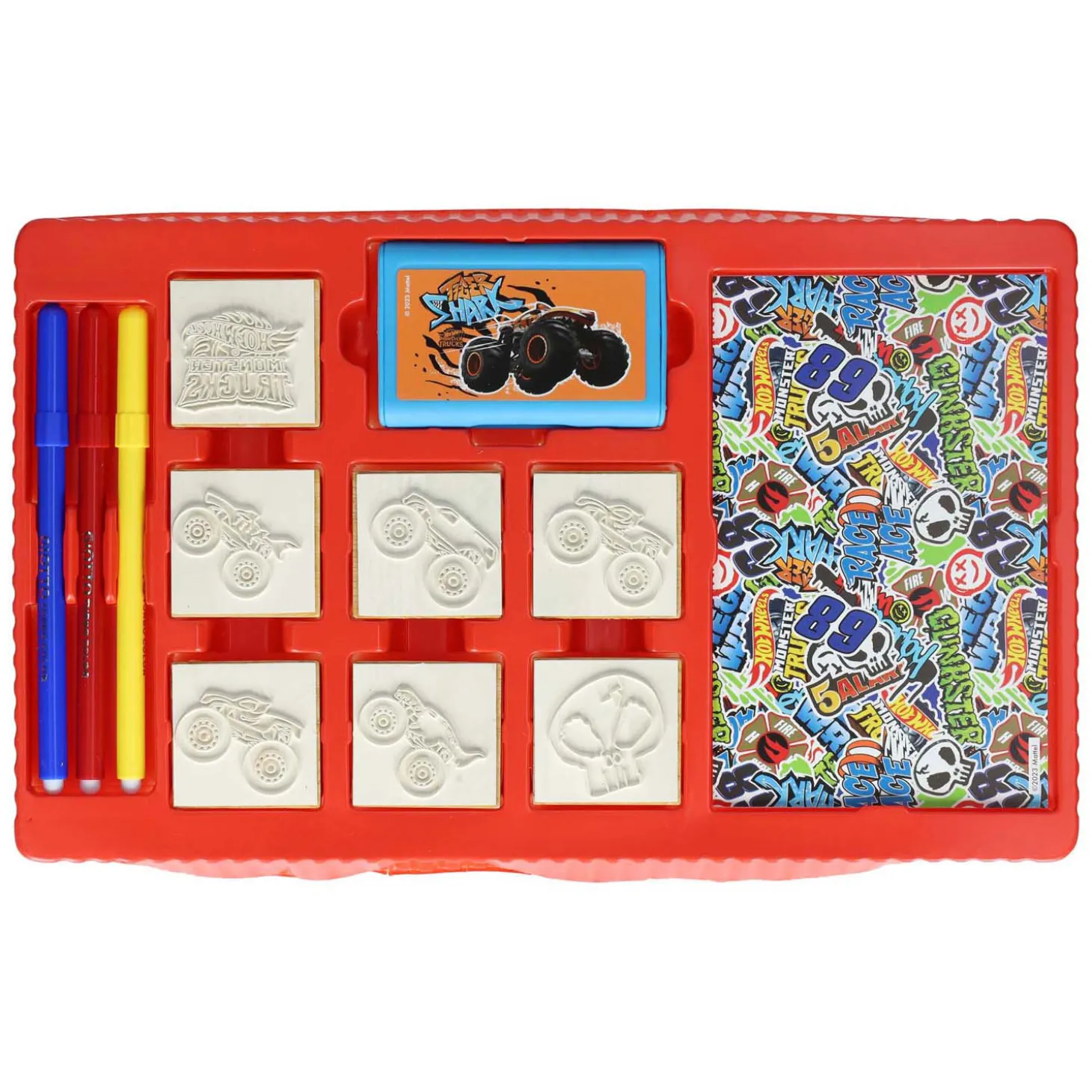 Hot Wheels Kleurset met Stempels, 41dlg.