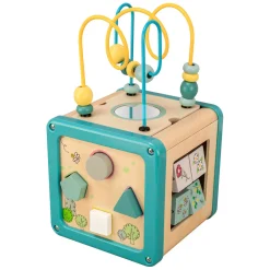 Houten Activiteiten Kubus met Kralenframe