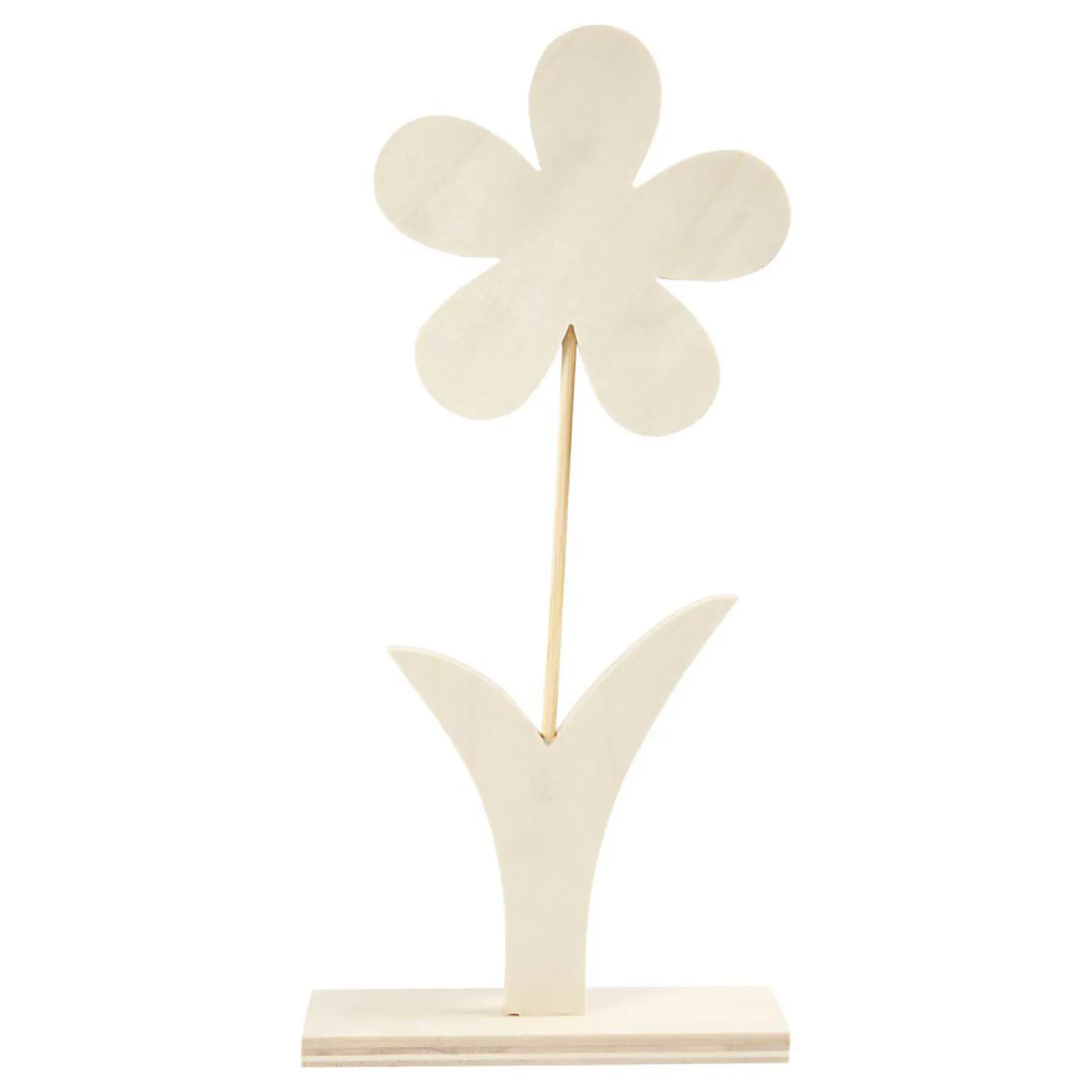 Houten Bloem met Voet, 26cm