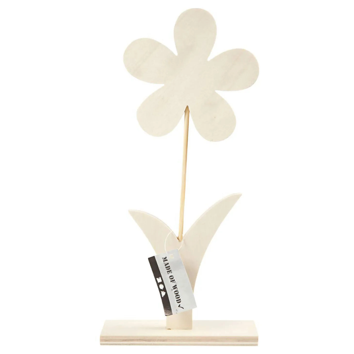 Houten Bloem met Voet, 26cm