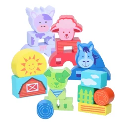 Houten Blokken Boerderij, 20dlg.