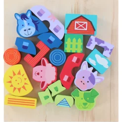 Houten Blokken Boerderij, 20dlg.