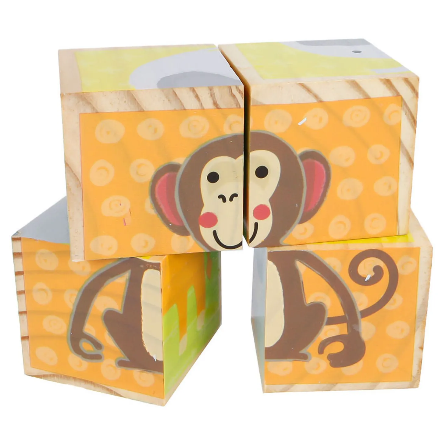 Houten Blokpuzzel Dieren FSC, 4st.