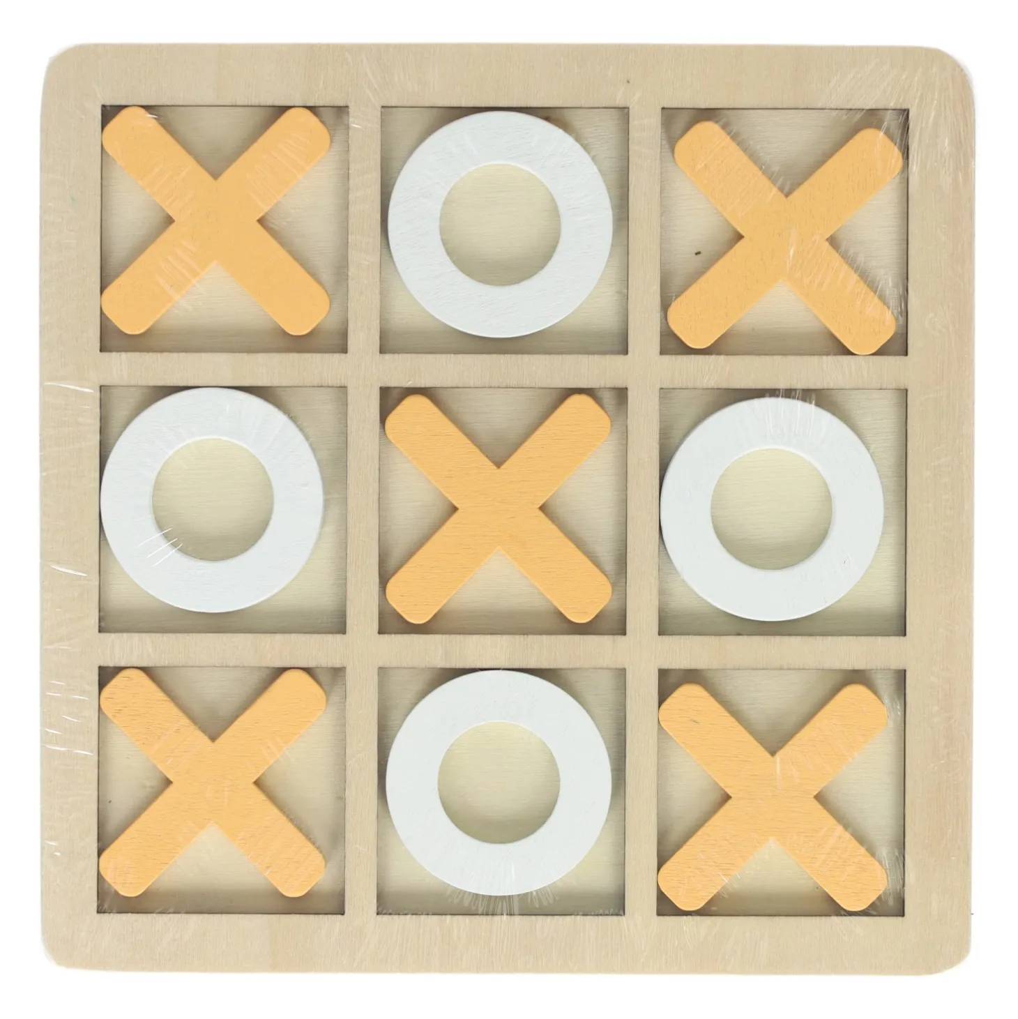 Houten Boter, Kaas en Eieren Spel - 14x14cm