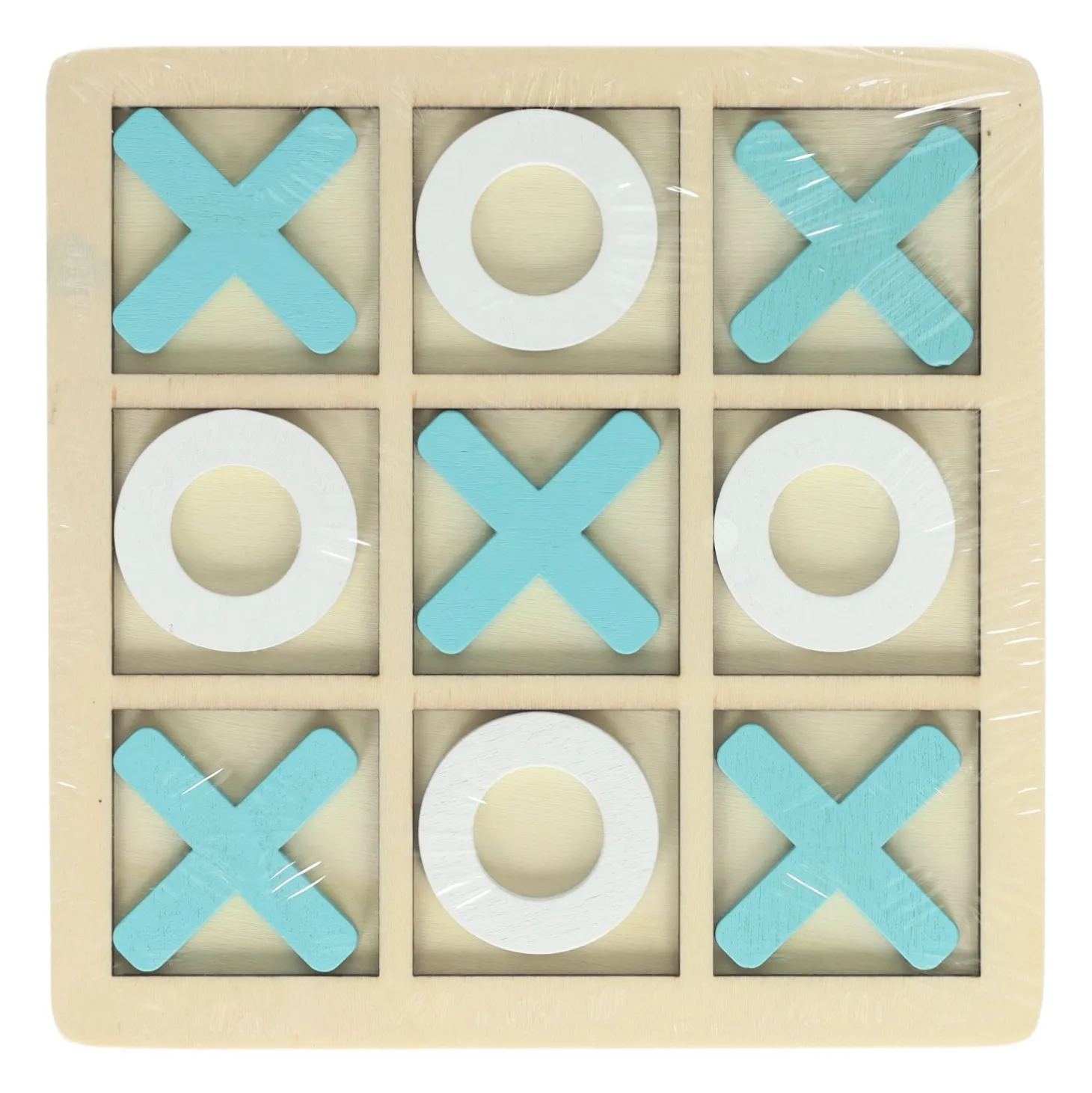 Houten Boter, Kaas en Eieren Spel - 14x14cm