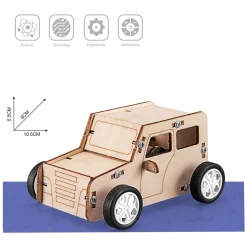 Houten Bouwpakket Pull String Auto