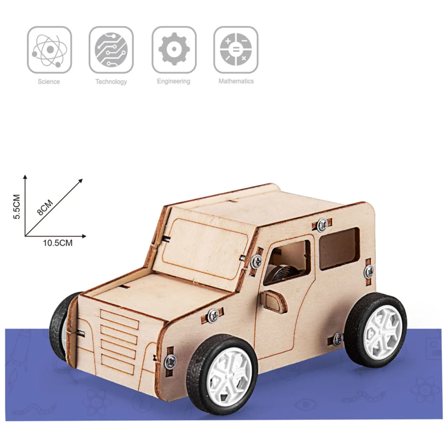 Houten Bouwpakket Pull String Auto