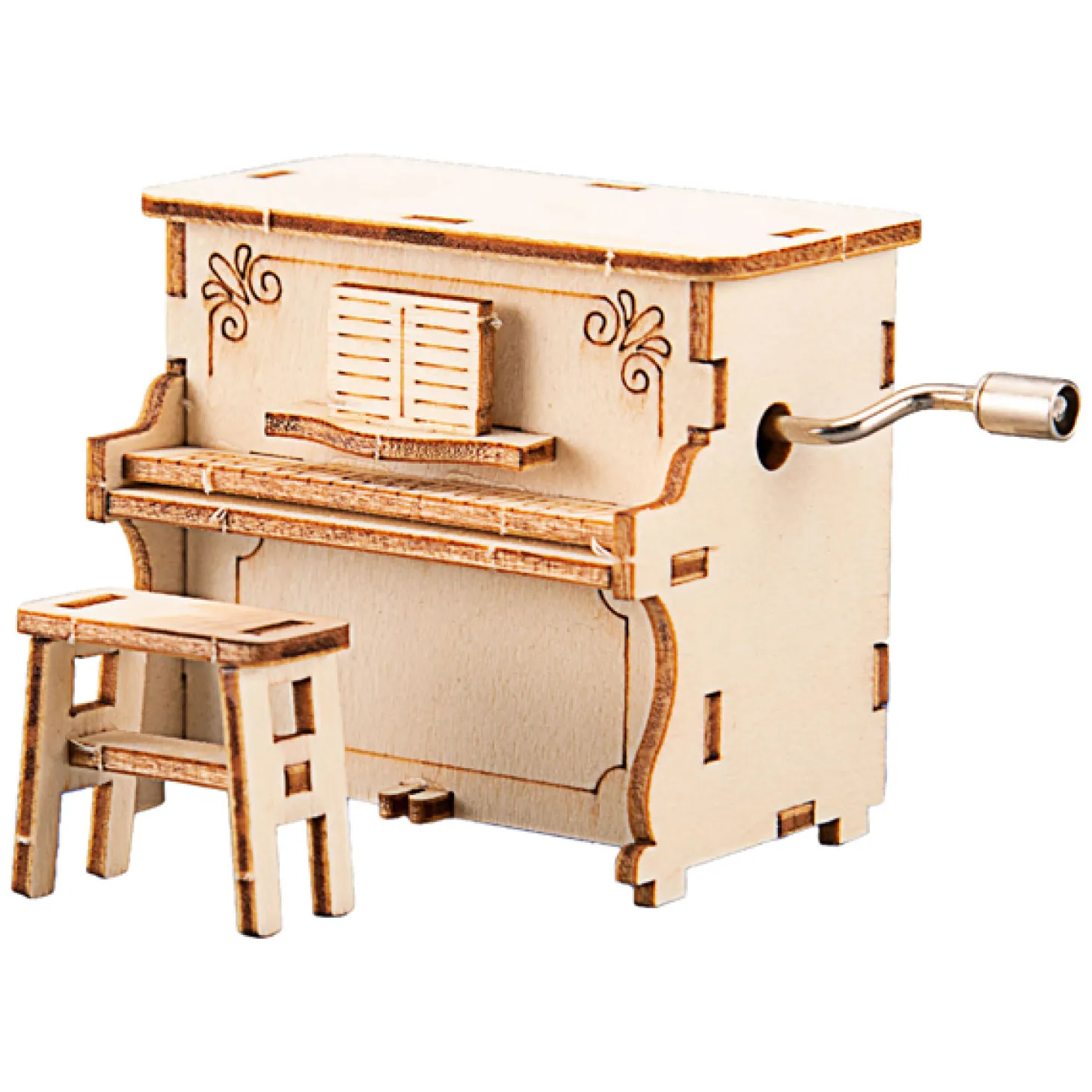 Houten Bouwpakket Wind Up Piano