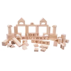 Houten Bouwplankjes Naturel, 84st.