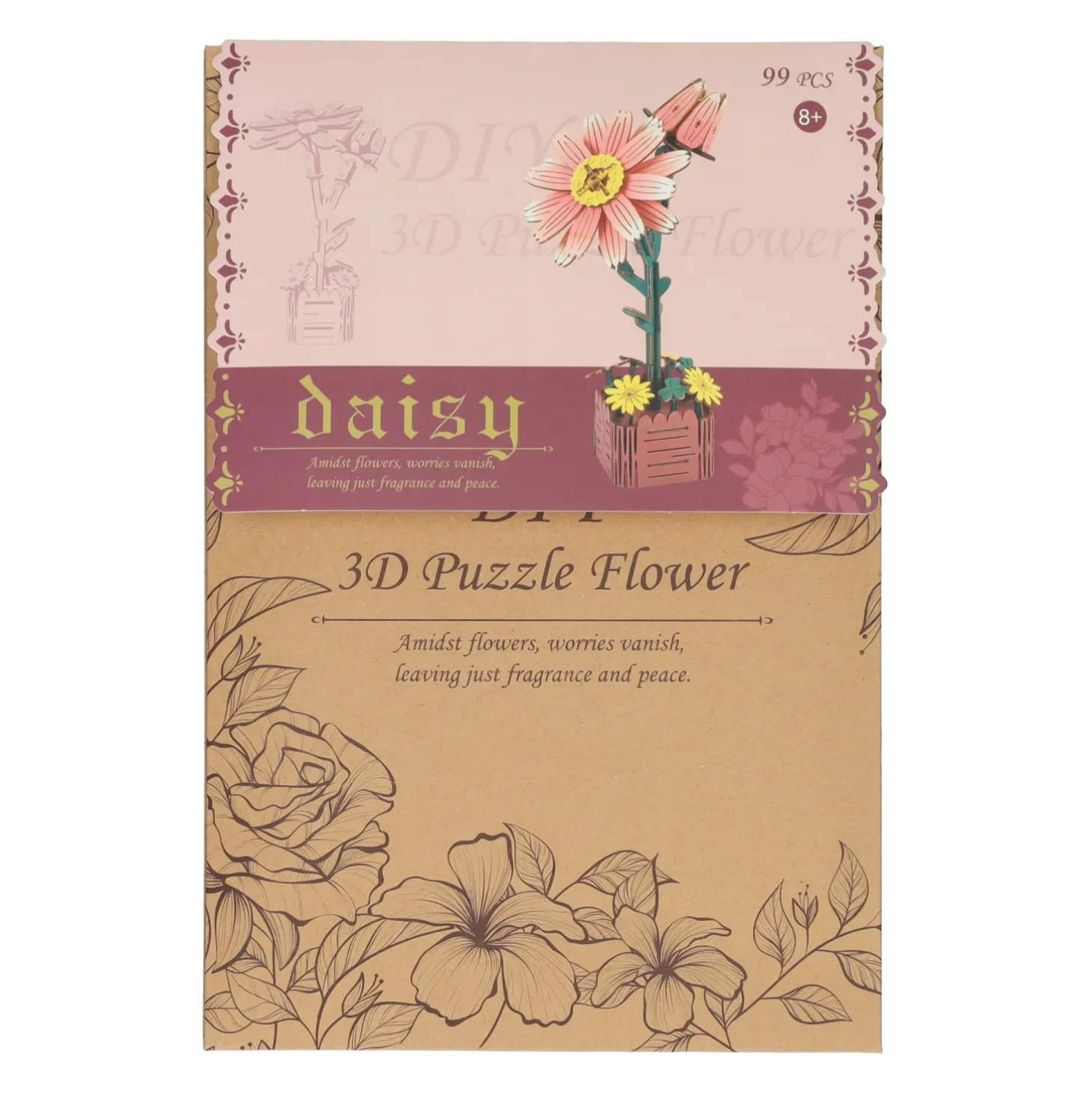 Houten 3D Bouwpakket Daisy Flower - 99dlg.