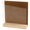 Houten 3D Plaat met Glas, 15x15cm