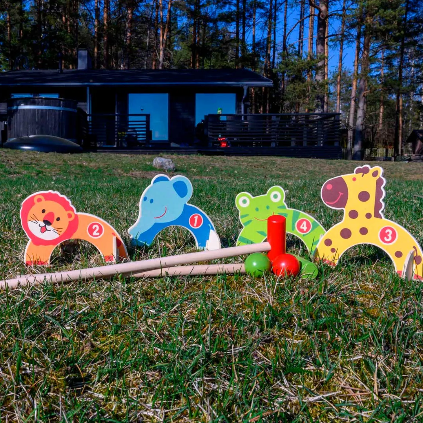 Houten Dieren Croquet Set