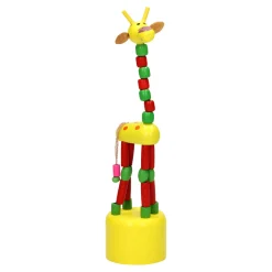 Houten Drukpop Giraffe Gekleurd