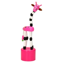 Houten Drukpop Giraffe Gekleurd