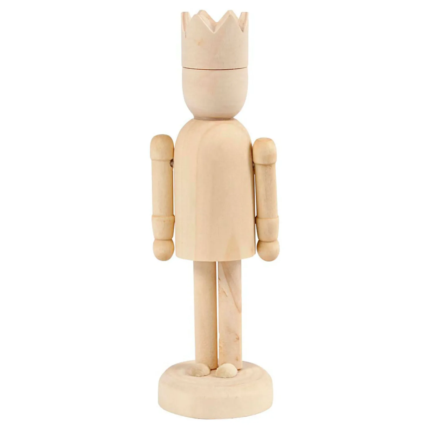 Houten Figuur met Kroon, 13cm