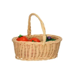 Houten Fruit in Picknickmand, 7dlg.