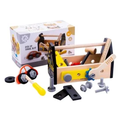 Houten Gereedschapskist Zwart, 33dlg