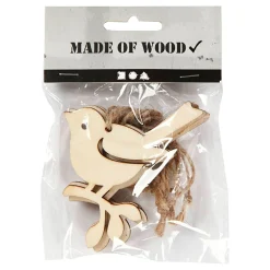 Houten Hanger Vogel, Set van 5