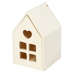 Houten Huis met Lade, 10,8cm