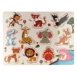 Houten Inlegpuzzel Dieren, 10st.