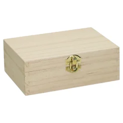 Houten Kaarten Kist met 2 Vakken en Klepdeksel