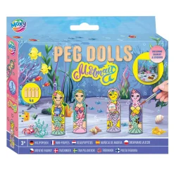 Houten Kegelpoppetjes Knutselset - Zeemeermin