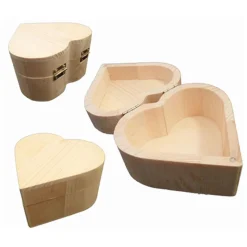 Houten Kistje Hartvorm, 10cm