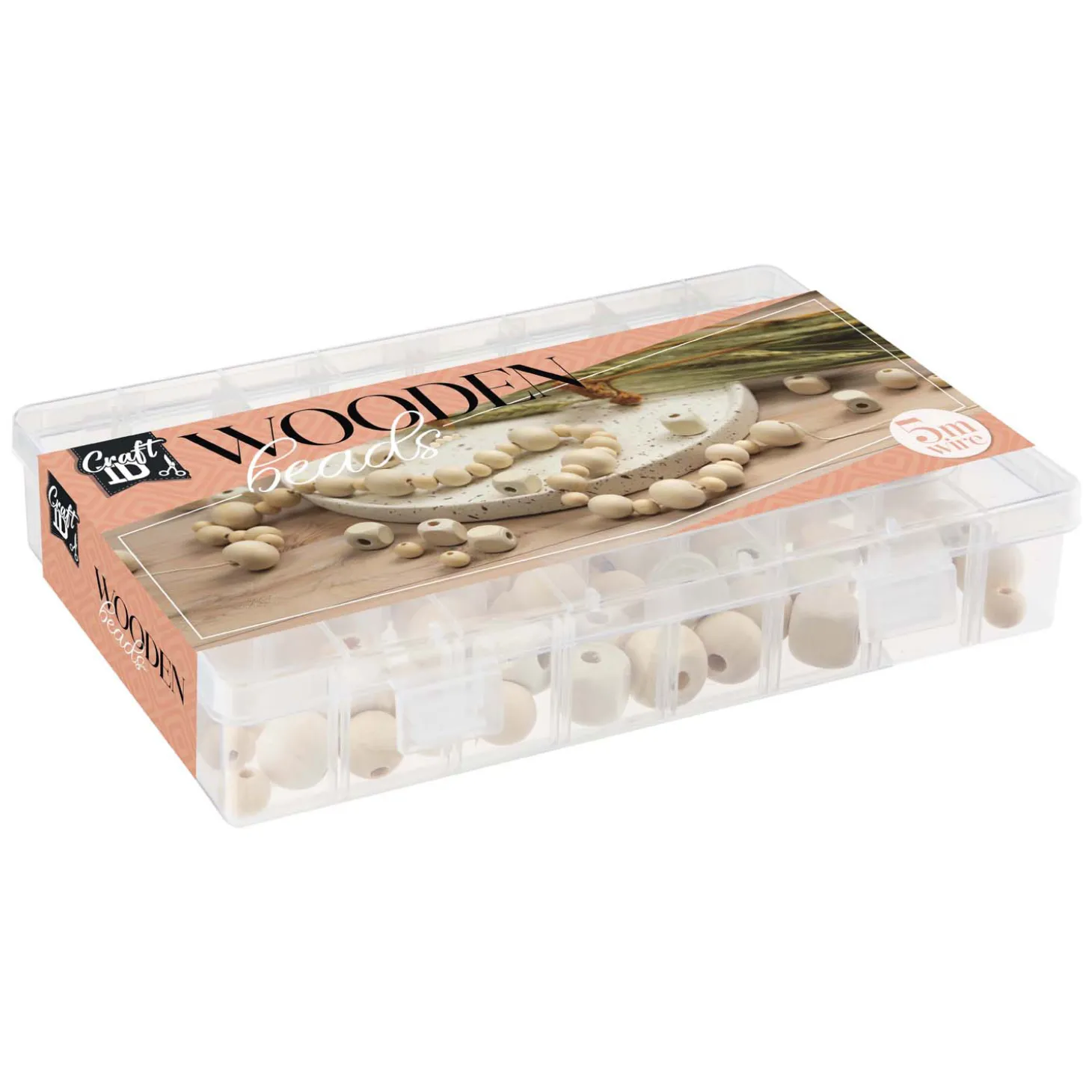 Houten Kralenset met Koord, 130 gram