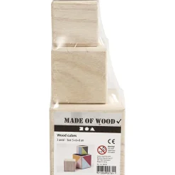 Houten Kubussen, Set van 3