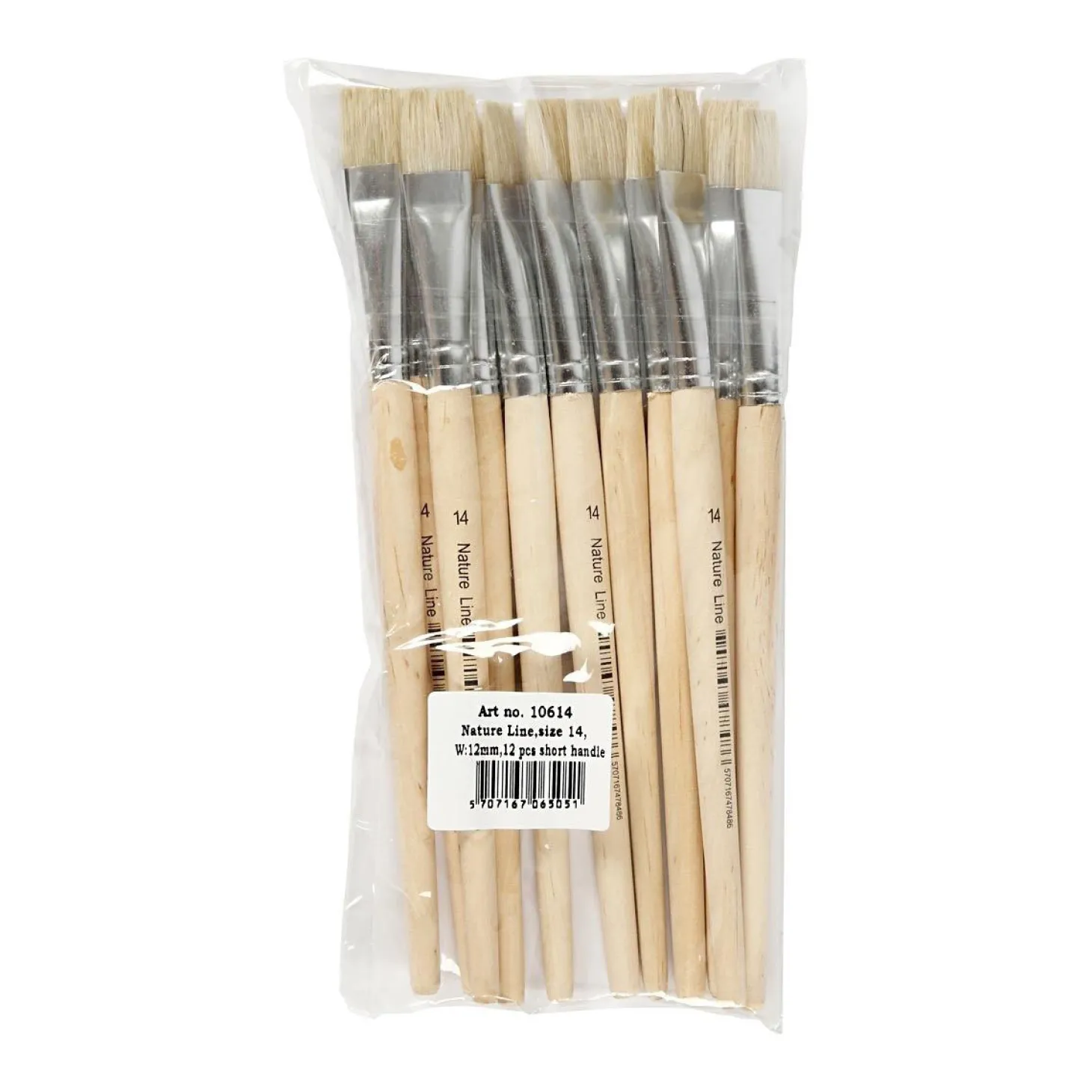 Houten Kwasten - Nr. 14, Korte Steel, 12st.