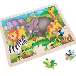 Houten Legpuzzel Wilde Dieren - 48st.