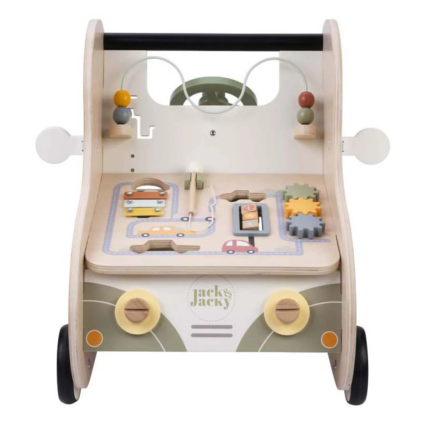 Houten Loopwagen Auto Jack & Jacky