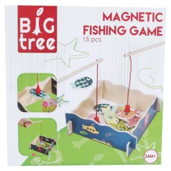 Houten Magnetisch Visspel, 15dlg.