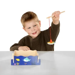 Houten Magnetisch Visspel, 15dlg.