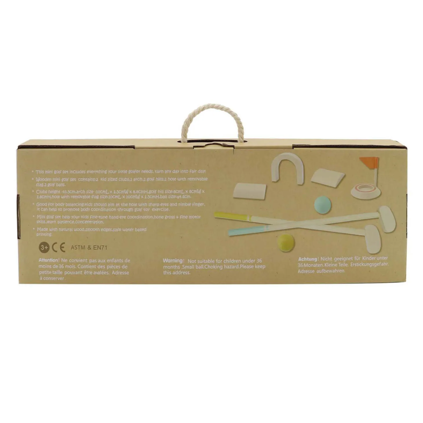 Houten Midget Golfset, 8dlg.