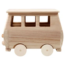 Houten Mini Bus, 17x10x13cm