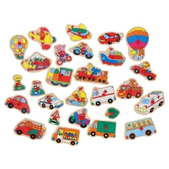 Houten Nopjespuzzel XL - Voertuigen