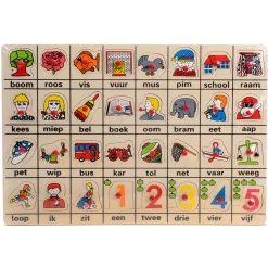 Houten Noppenpuzzel Mijn Eerste Woordjes
