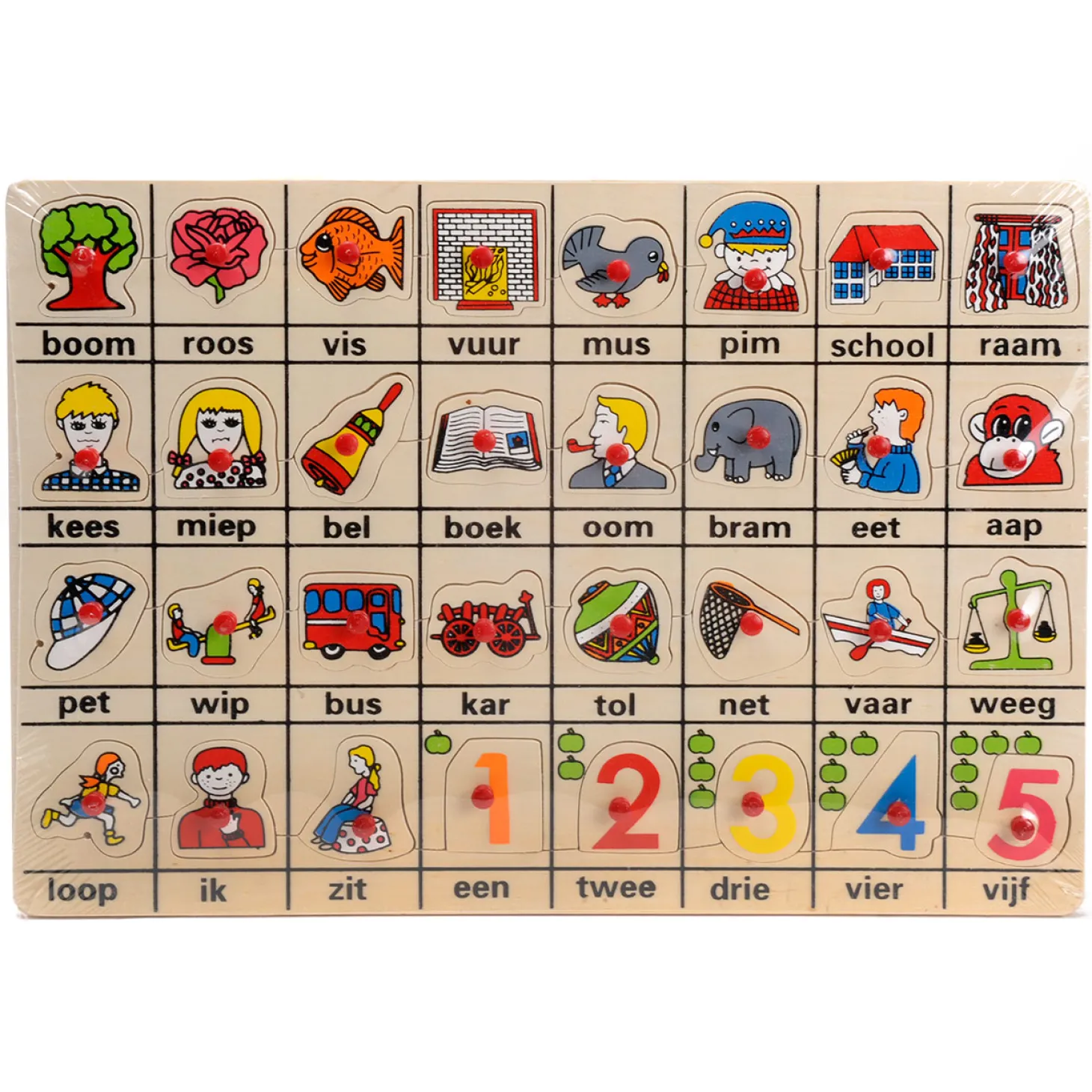 Houten Noppenpuzzel Mijn Eerste Woordjes