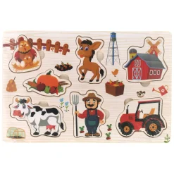 Houten Noppenpuzzel Thema, 6st.