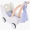 Houten Poppenloopwagen Grijs/Wit
