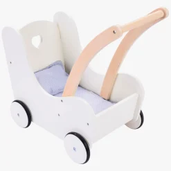 Houten Poppenloopwagen Grijs/Wit