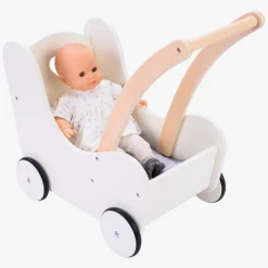 Houten Poppenloopwagen Grijs/Wit