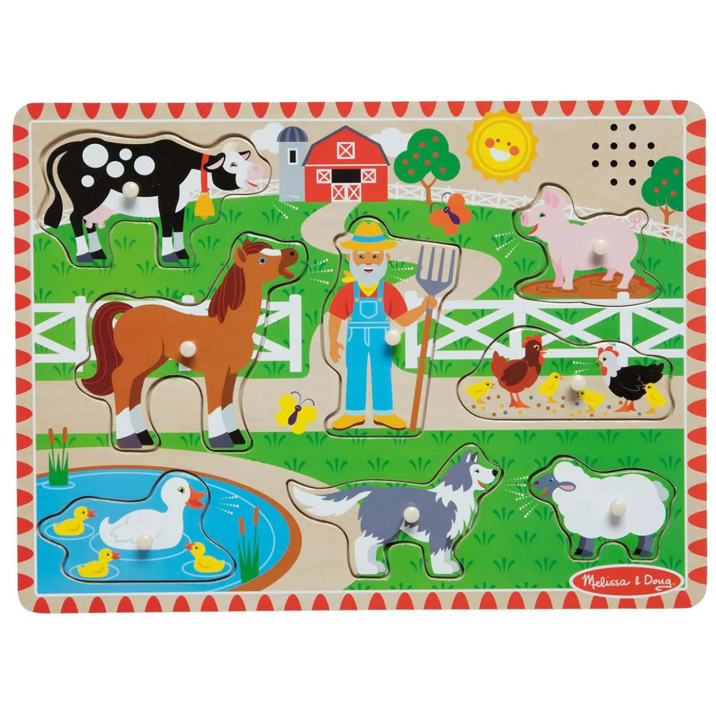Houten Puzzel met Geluiden - Old MacDonald's Boerderij