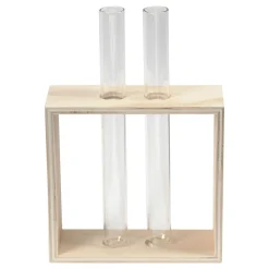 Houten Rek met Reageerbuizen, 3dlg.