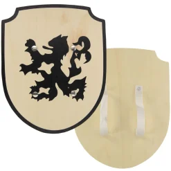 Houten Schild Leeuw met Stoffen Handvat
